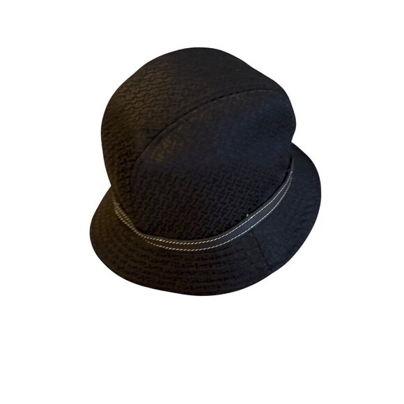 Vintage Betmar Black Bucket Hat With Leather Trim & Polyester Lining - Picture 2 of 5